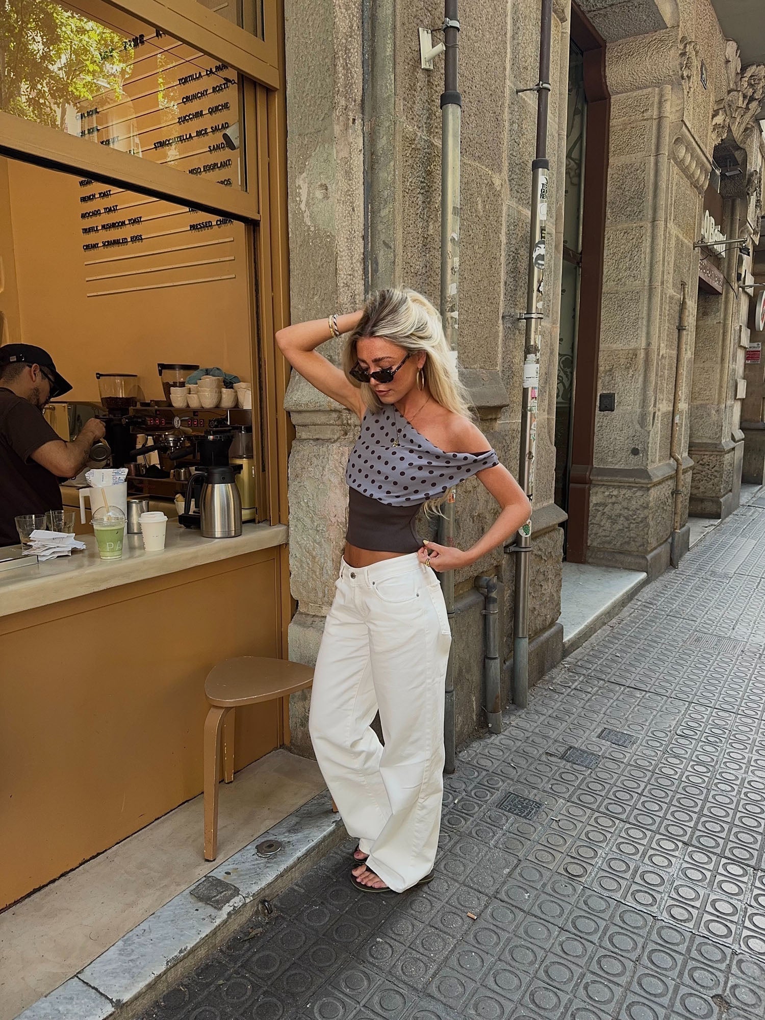 Lara top with dots