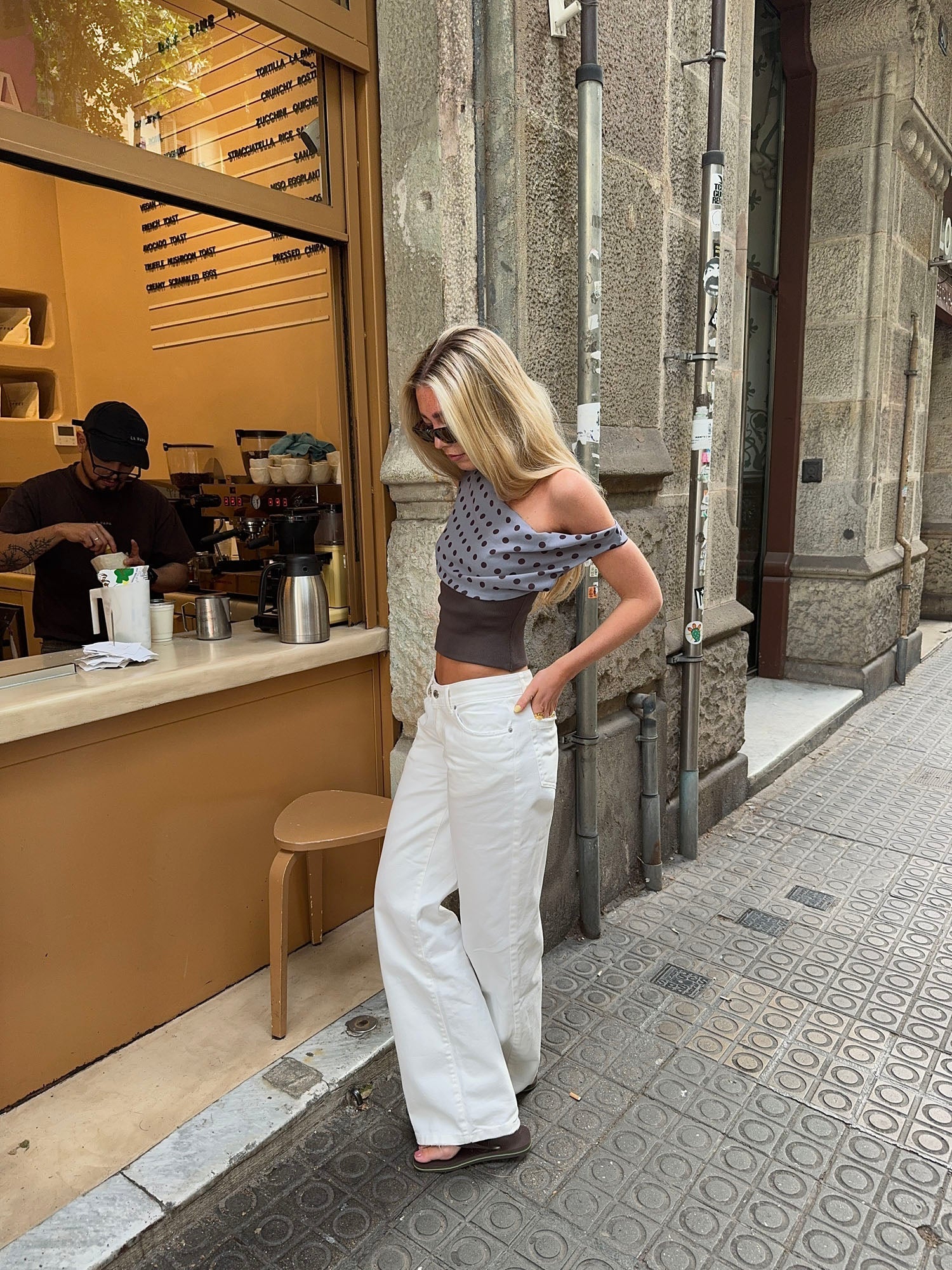 Lara top with dots