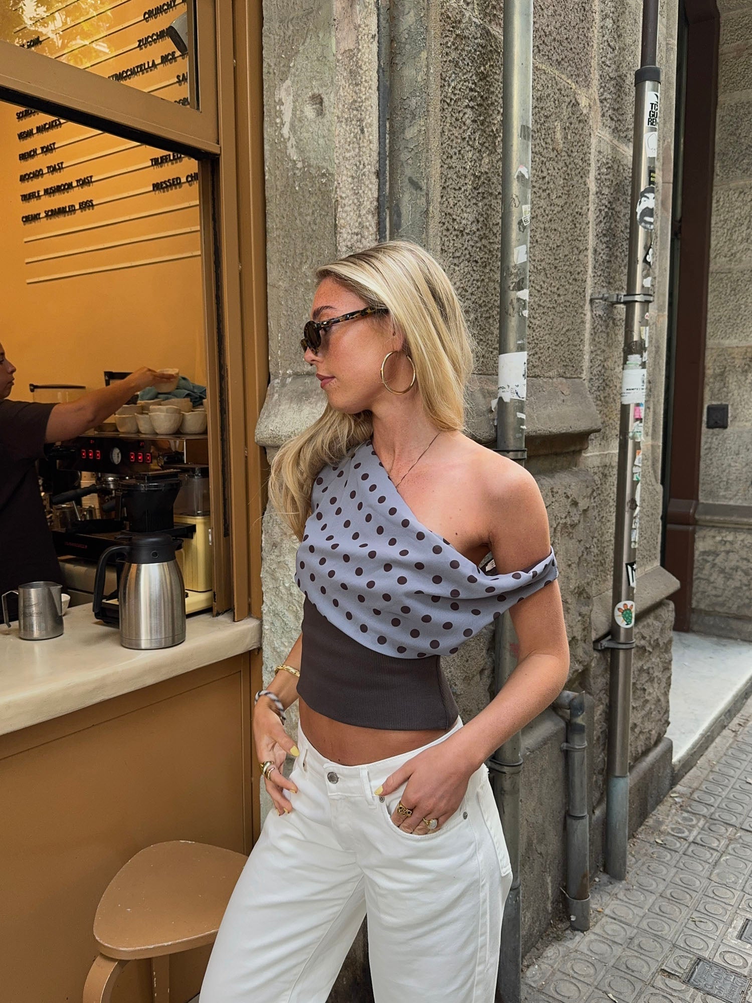 Lara top with dots