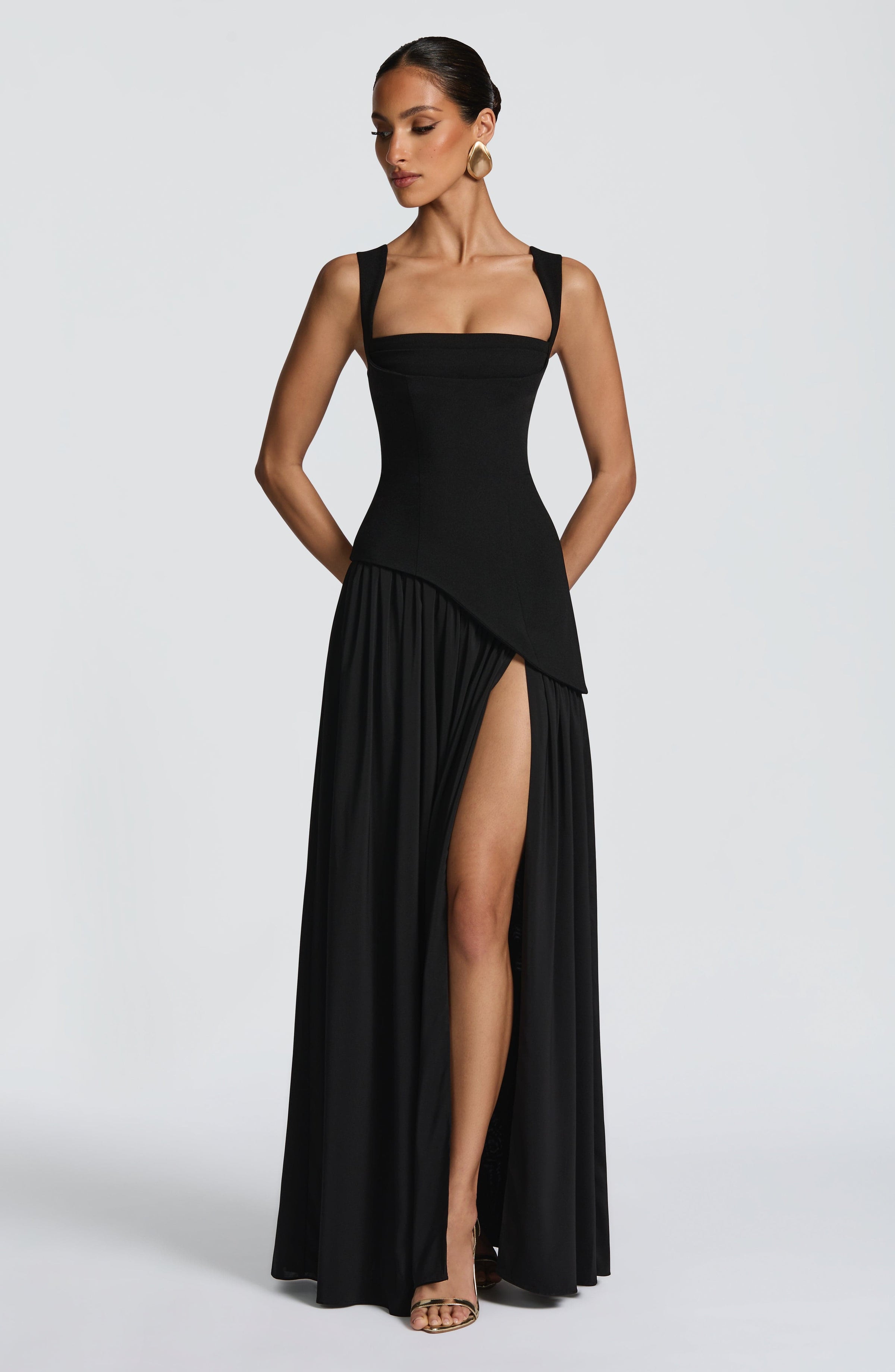 Olive Elegance Maxi Gown