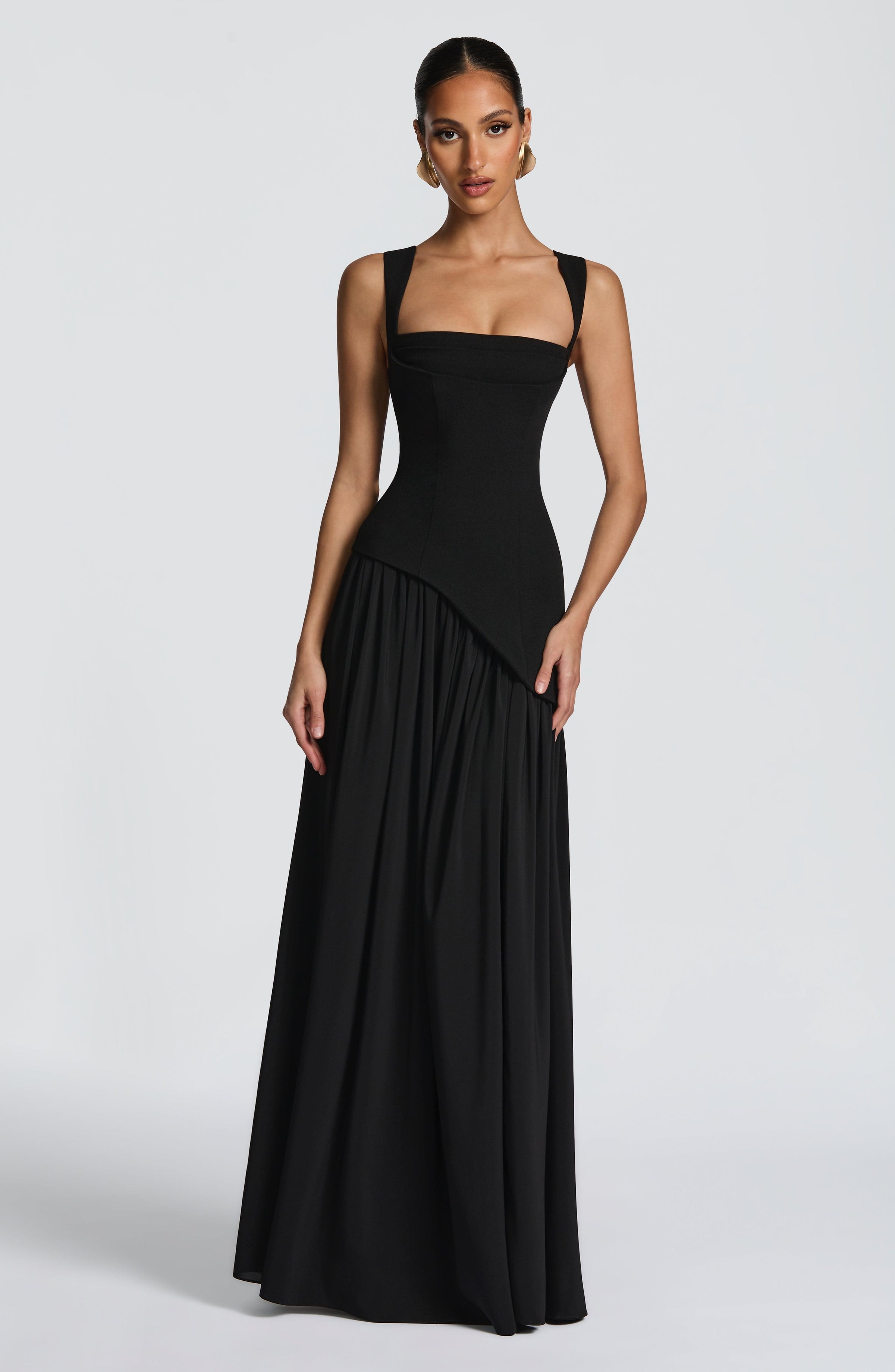 Olive Elegance Maxi Gown