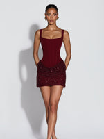 Hally Mini Dress - Burgundy