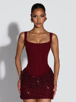 Hally Mini Dress - Burgundy